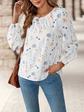 EMERY ROSE Women's Round Neck Long Sleeve Floral All-Over Print Casual Shirt